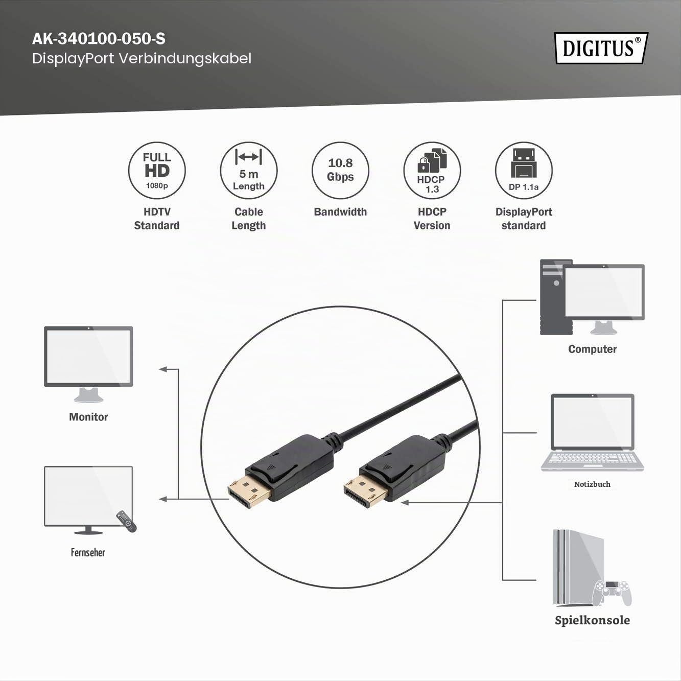 digitus-unique-displayport-kabel-dp-1-2-5-m-4k-schwarz image 3