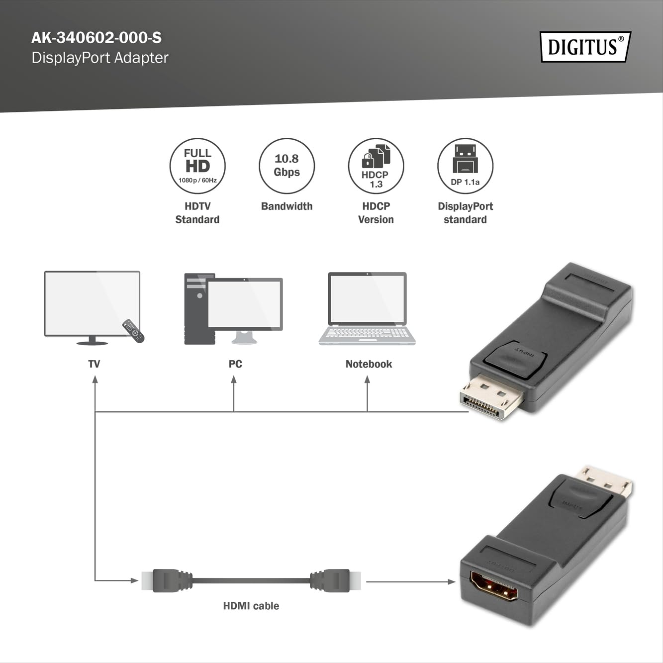 digitus-unique-displayport-grafik-adapter-stick-dp-zu-hdmi-full-hd-schwarz image 3