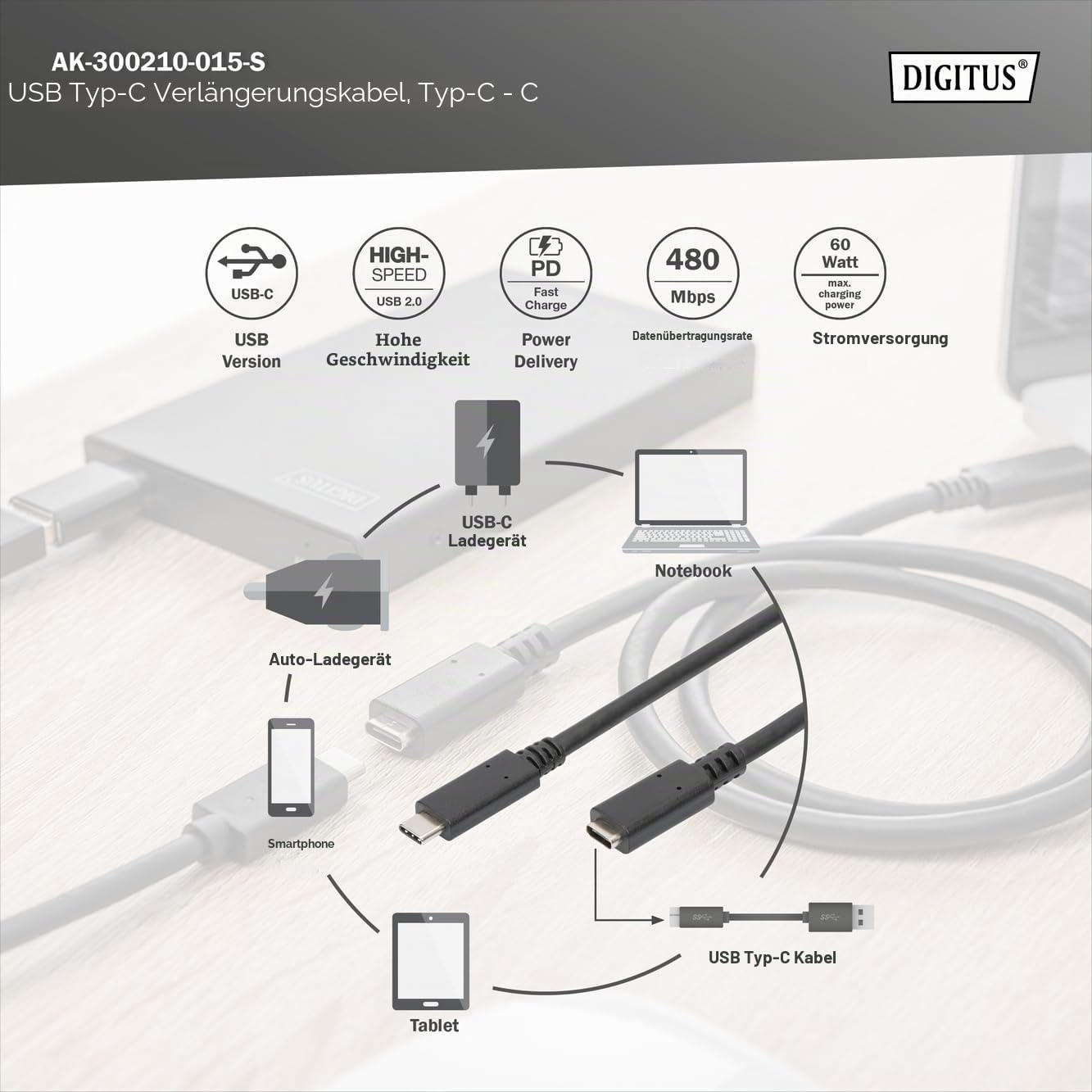 digitus-usb-2-0-verl-ngerungskabel-1-5m-usb-c-stecker-zu-buchse-60w image 3