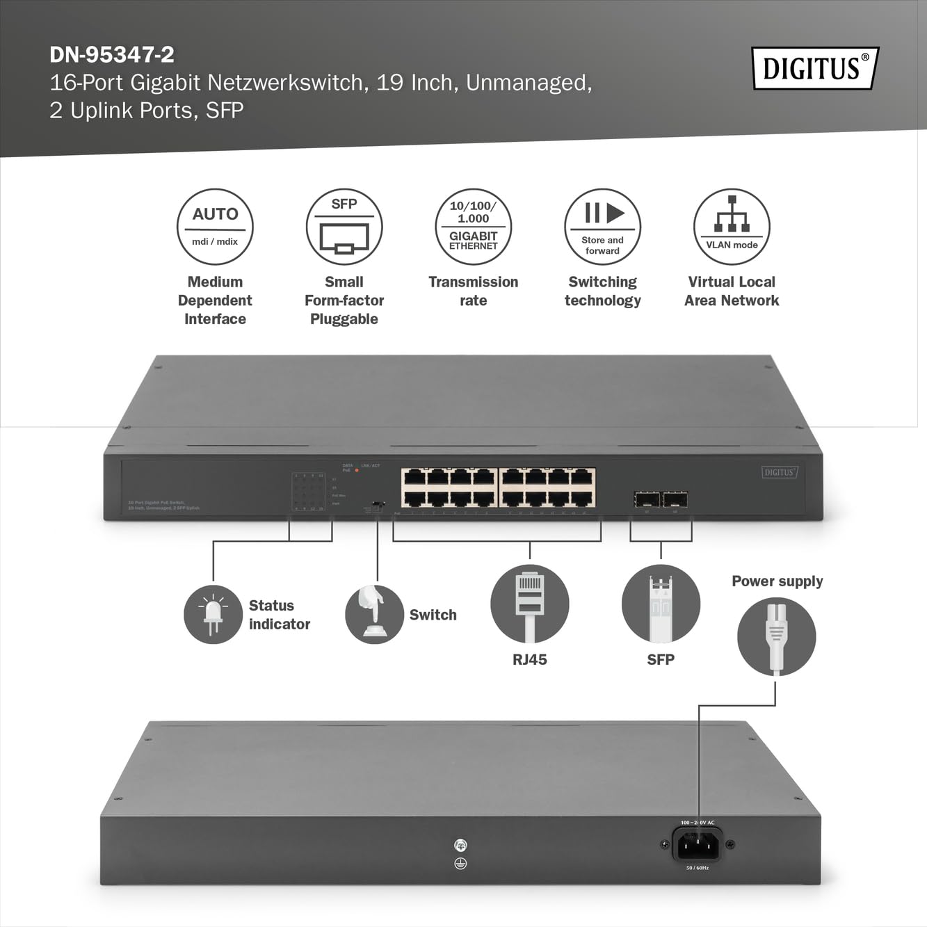 digitus-16-port-poe-netzwerk-switch-gigabit-2x-sfp-250w image 2