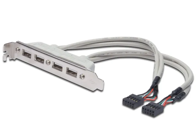 digitus-unique-usb-2-0-slotblech-4-port-beige-0-25-m image 1