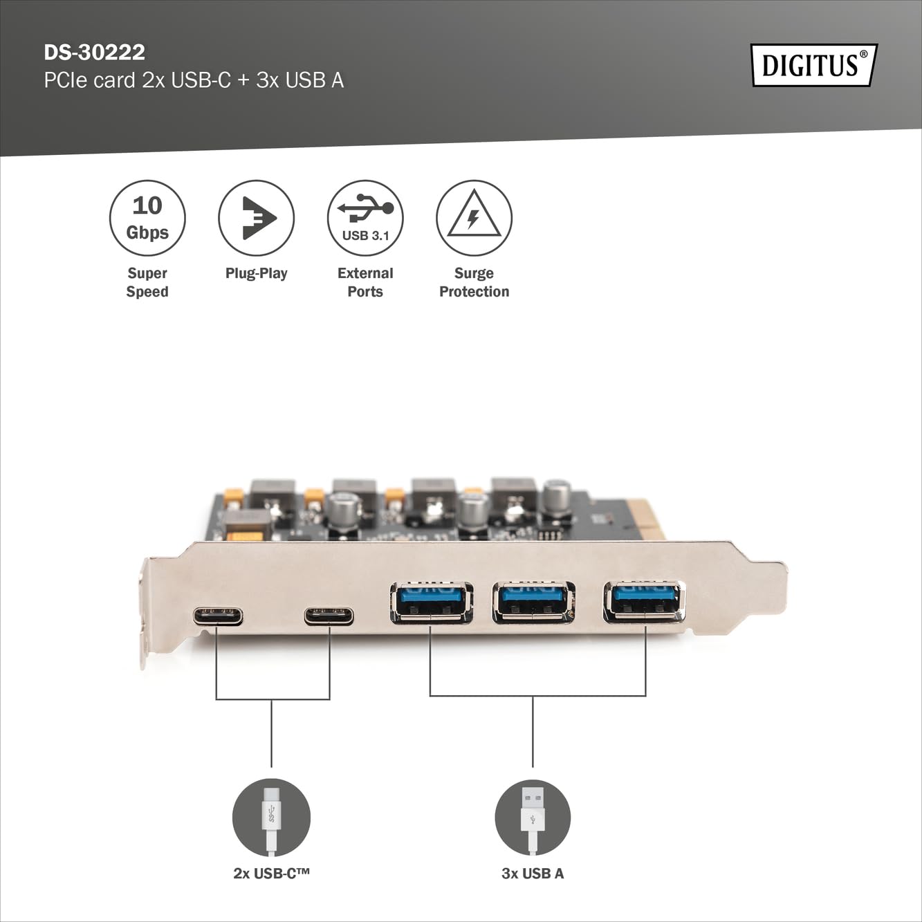 digitus-unique-pcie-usb-3-2-gen2-erweiterungskarte-5-port image 2