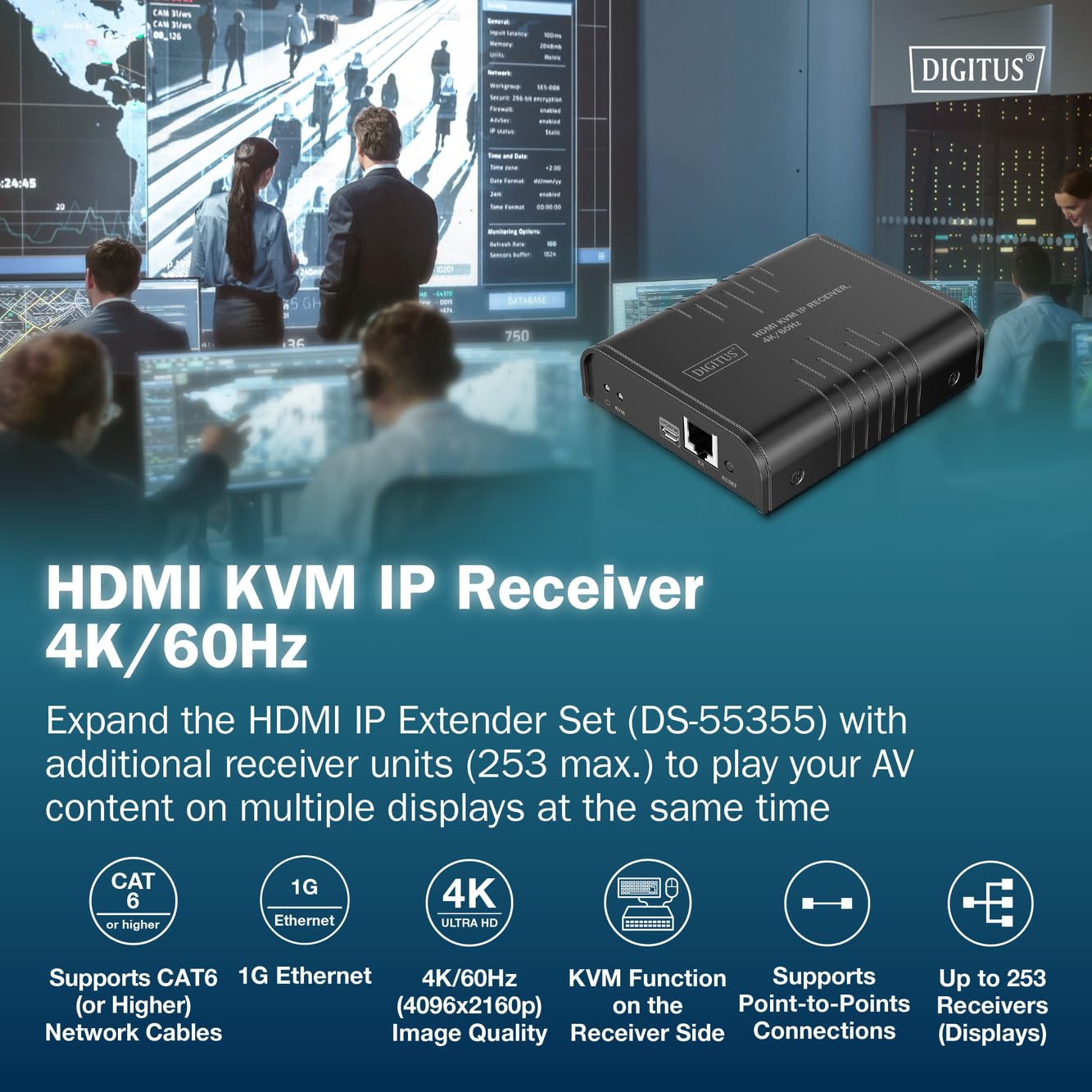 digitus-ds-55355-hdmi-kvm-ip-receiver-4k-60hz-receiver-unit image 2