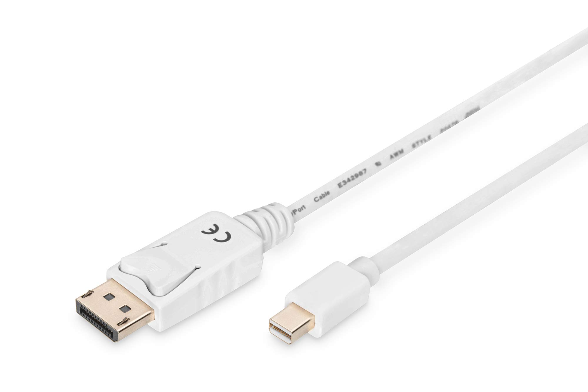 digitus-unique-displayport-kabel-mini-dp-dp-3-0m-wei-mit-verriegelung image 1