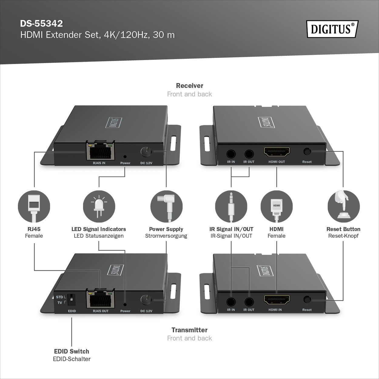 digitus-unique-hdmi-extender-30-m-ber-cat-6-uhd-4k-120-hz-4-4-4-schwarz image 5
