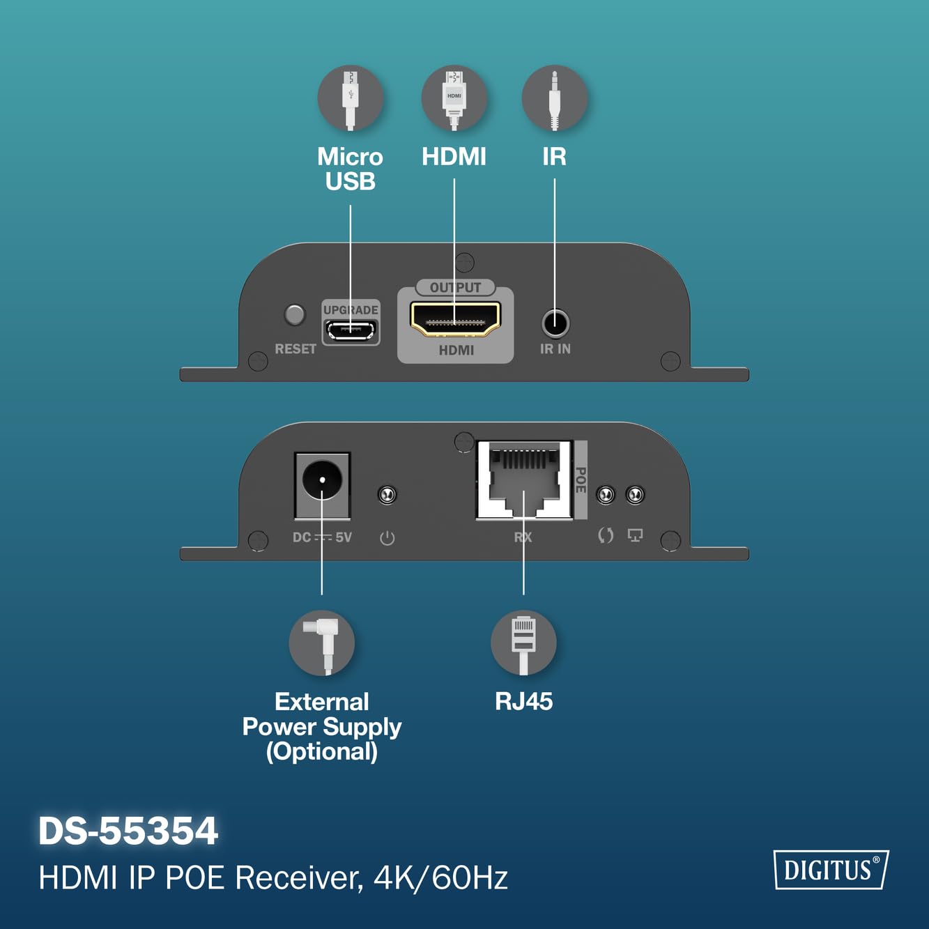 digitus-unique-hdmi-poe-ip-extender-receiver-f-r-ds-55353-uhd-4k-60hz-hdmi-2-0 image 5
