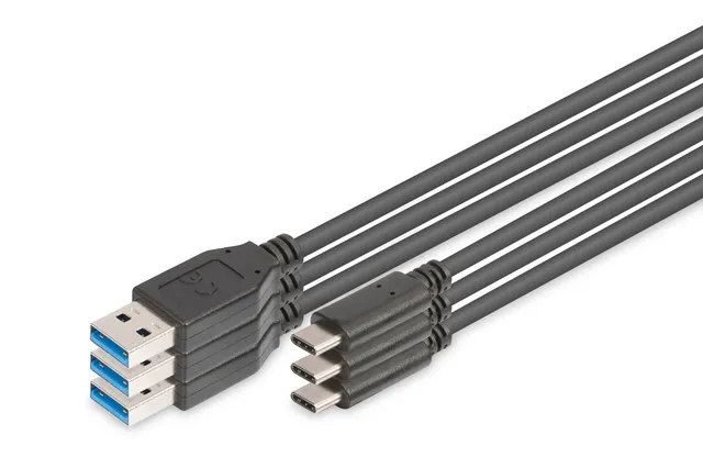 digitus-usb-kabel-1-m-usb-a-zu-usb-c-3-st-ck-schwarz image 1