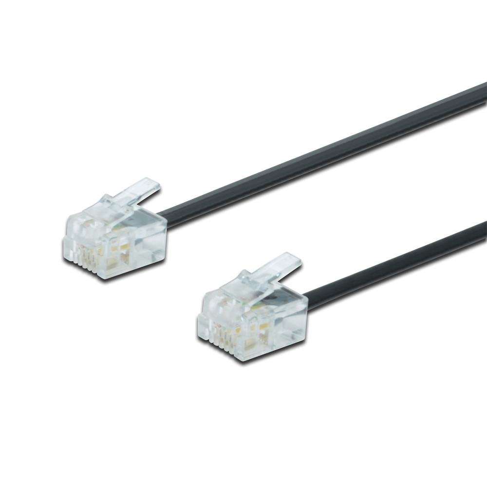 digitus-uae-anschlusskabel-rj11-3m-schwarz-flachkabel image 1