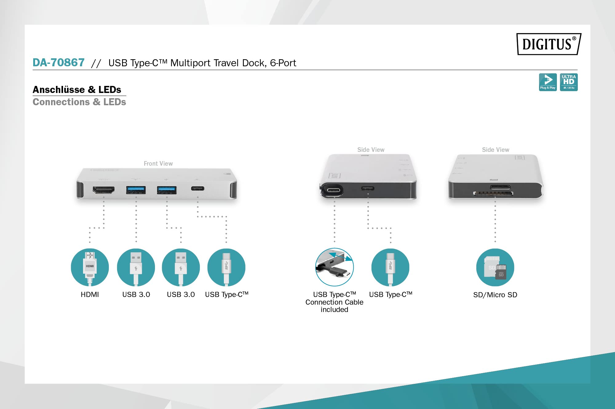 digitus-unique-travel-dockingstation-6port-usb-c-4k-silber image 2