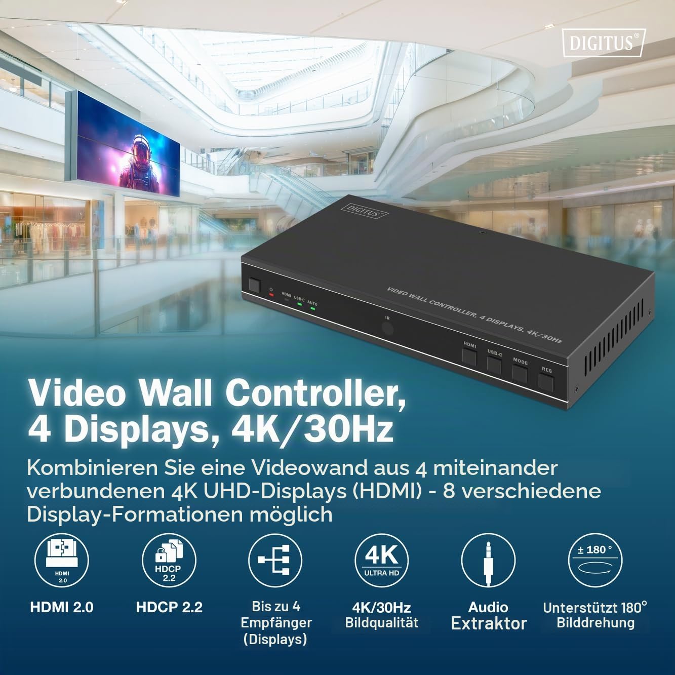 digitus-unique-hdmi-video-wall-controller-4k-4-fach-uhd image 2