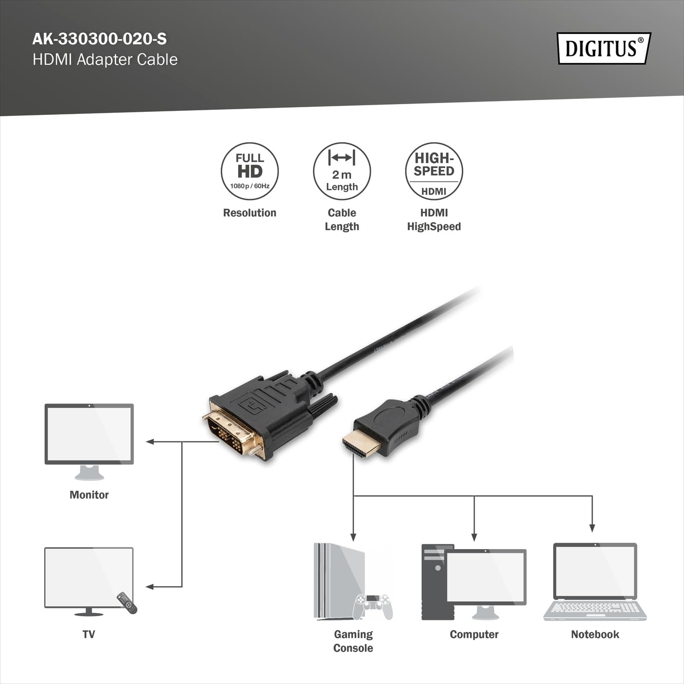 digitus-unique-hdmi-adapterkabel-typ-a-zu-dvi-d-18-1-2m-full-hd image 3
