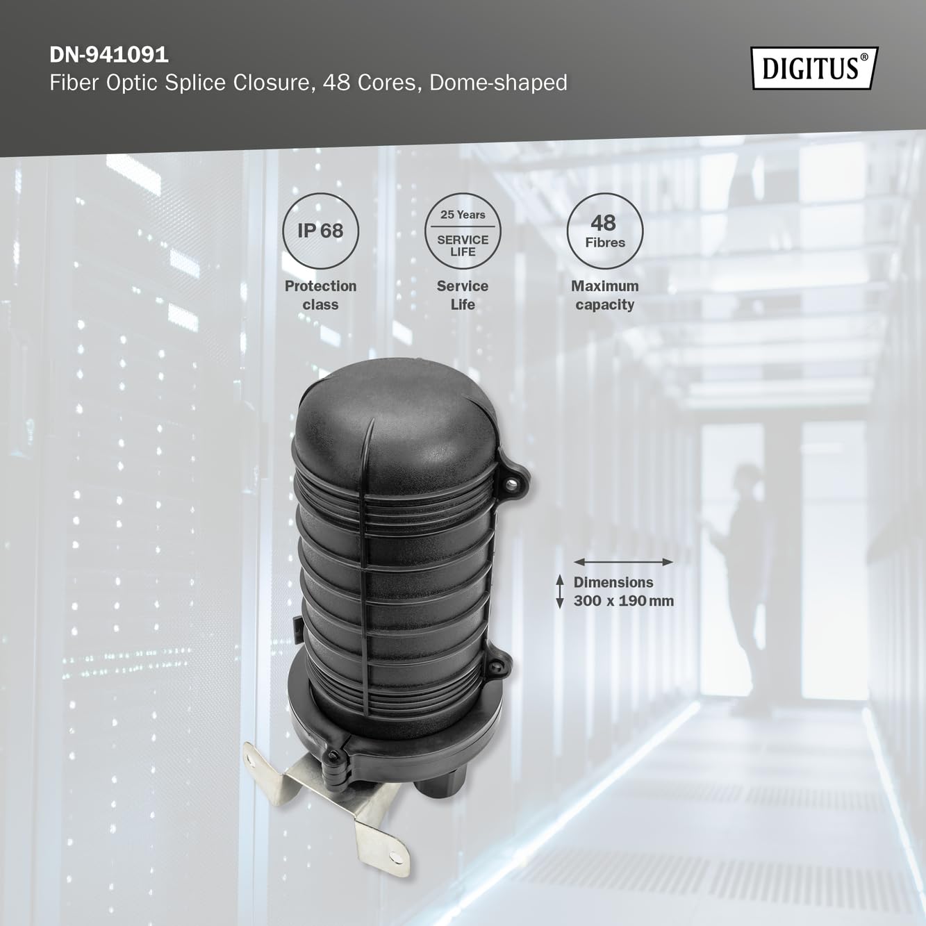 digitus-unique-lwl-splei-muffe-48-fasern-ip68-outdoor-schwarz image 3