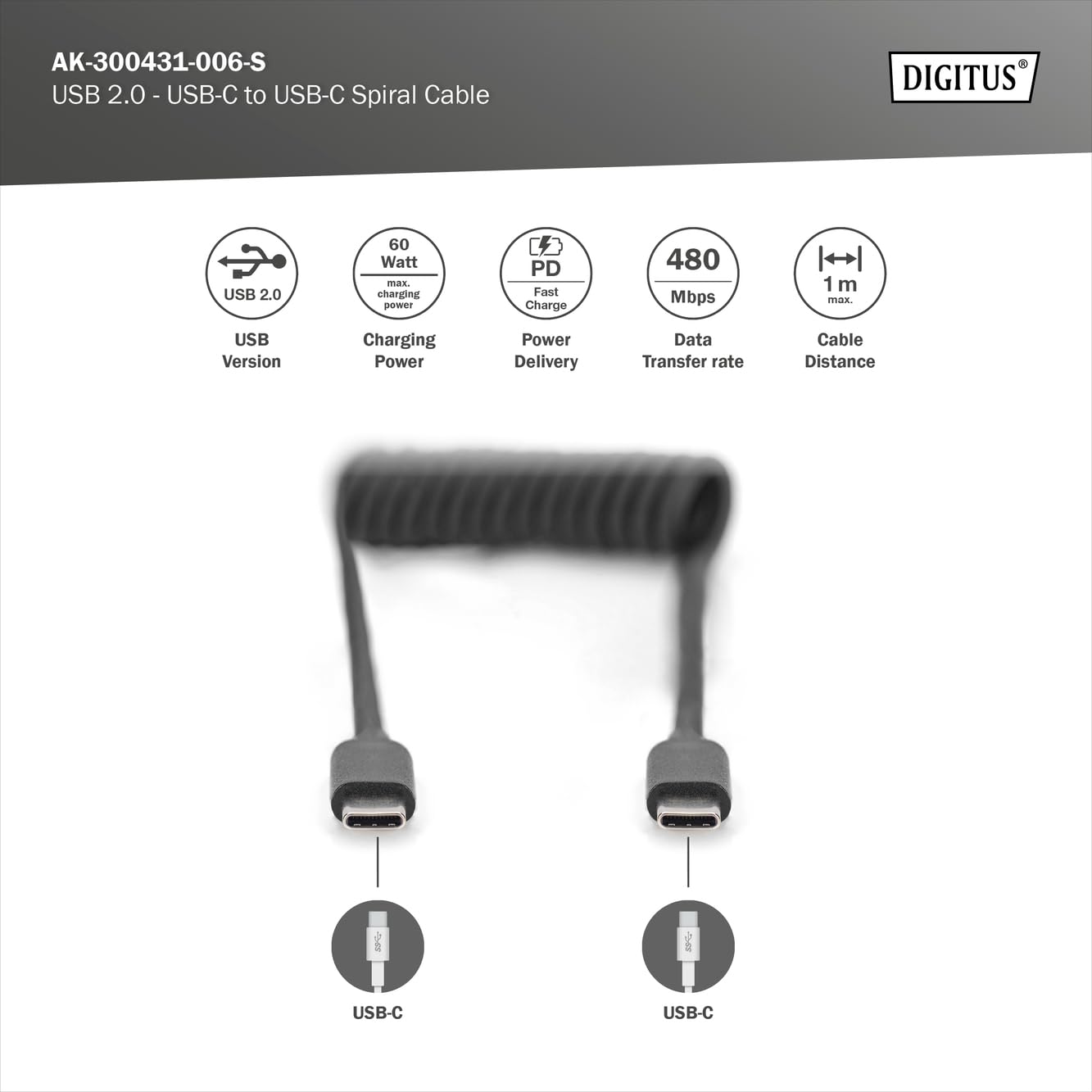 digitus-unique-usb-c-spiralkabel-c-zu-c-60w-1m image 3