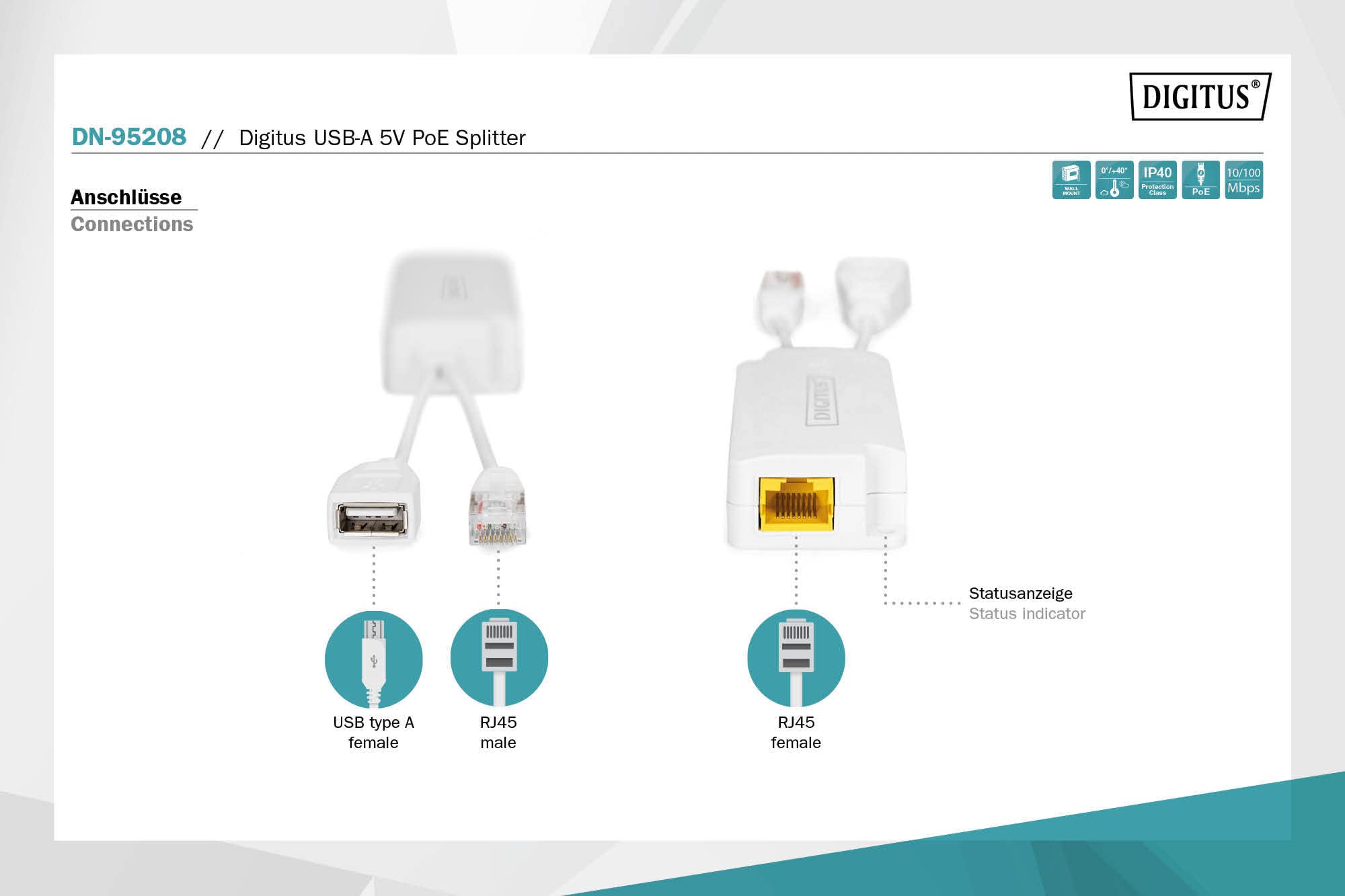 digitus-unique-poe-splitter-rj45-auf-usb-a-5v-2-5a image 2