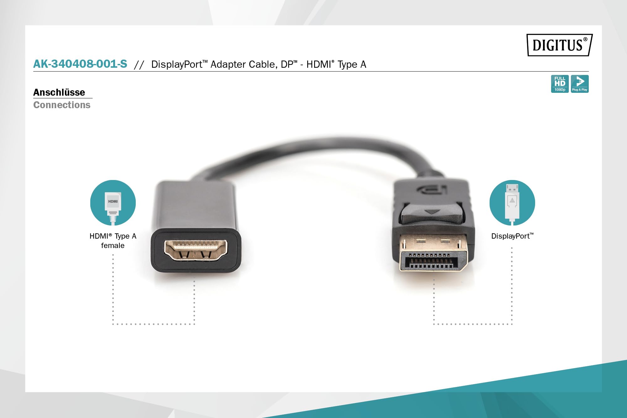 digitus-unique-displayport-hdmi-adapter-full-hd-schwarz image 2