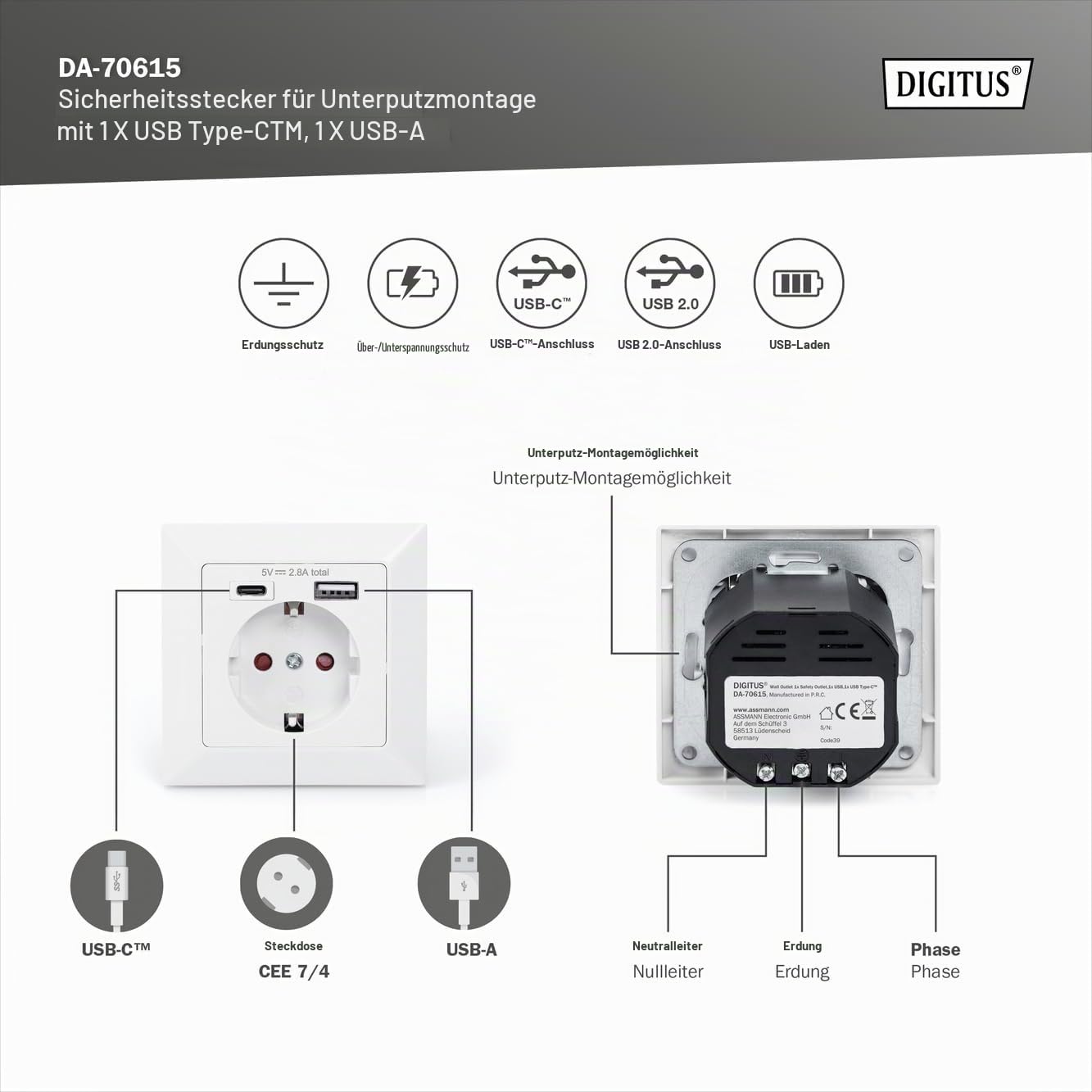 digitus-unique-unterputz-steckdose-usb-a-usb-c-wei-1-st-ck image 2