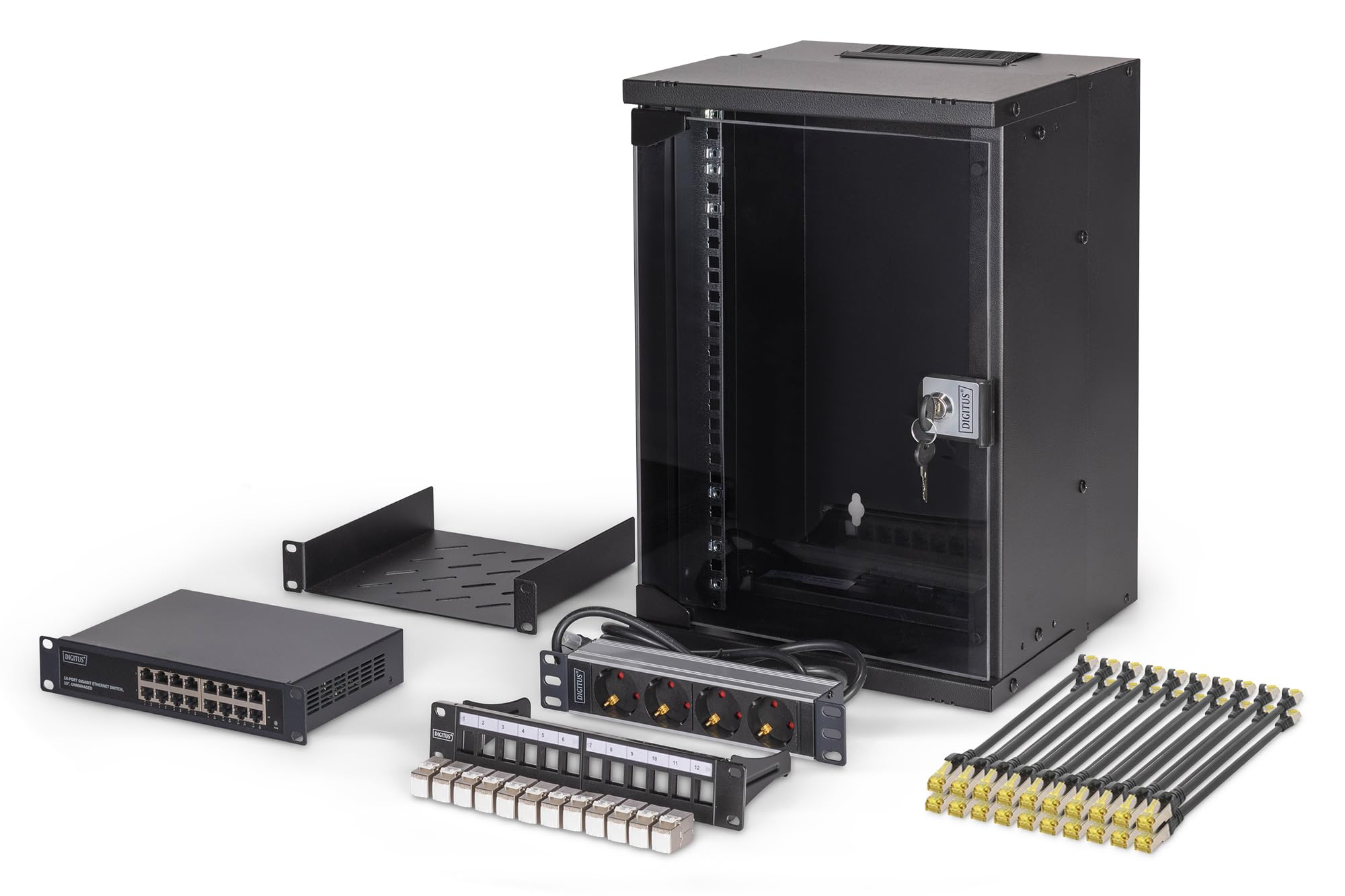 digitus-soho-10-zoll-netzwerk-set-9he-schwarz-mit-switch image 2