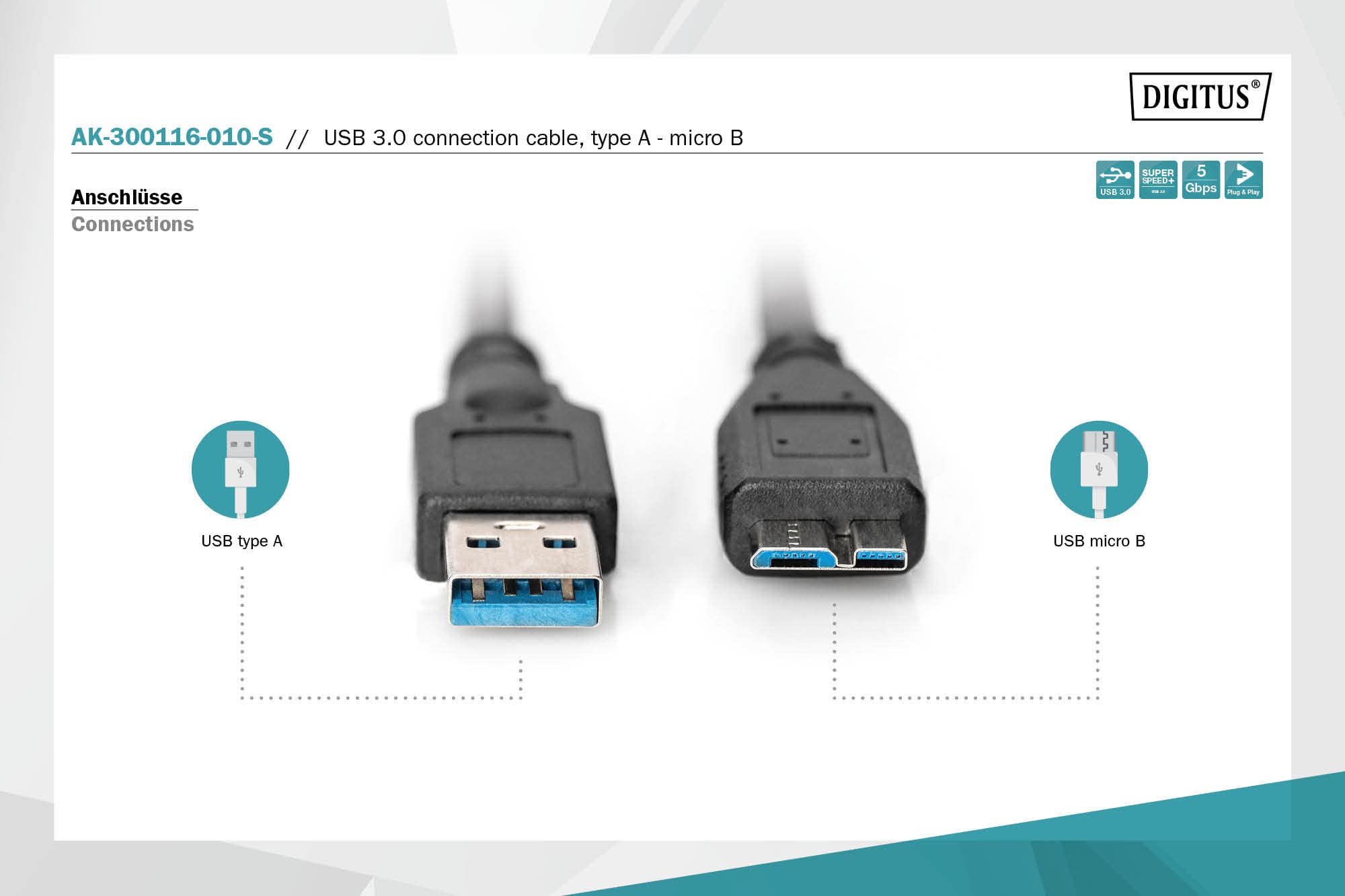 digitus-unique-usb-3-2-gen1-kabel-1m-usb-a-auf-micro-b-5gbit image 2