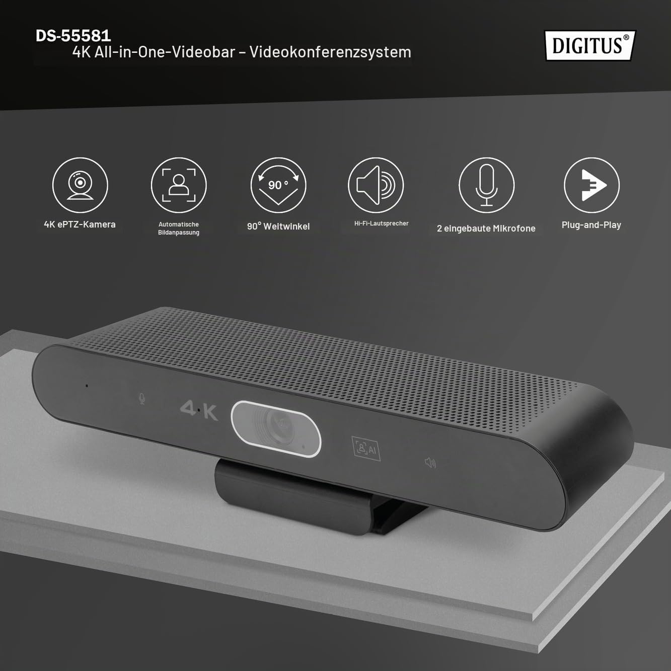 digitus-unique-video-bar-mini-konferenzkamera-4k-30hz image 2