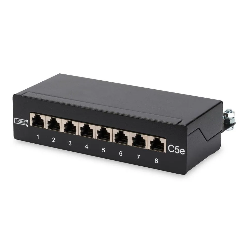 digitus-unique-patchpanel-cat5e-8-port-rj45-geschirmt-schwarz image 1