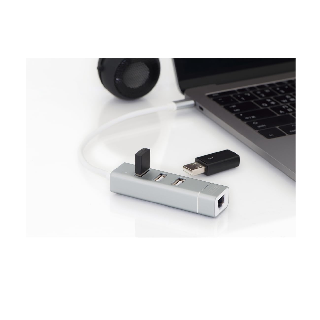 digitus-unique-usb-c-hub-3-port-lan-fast-ethernet-silber image 3