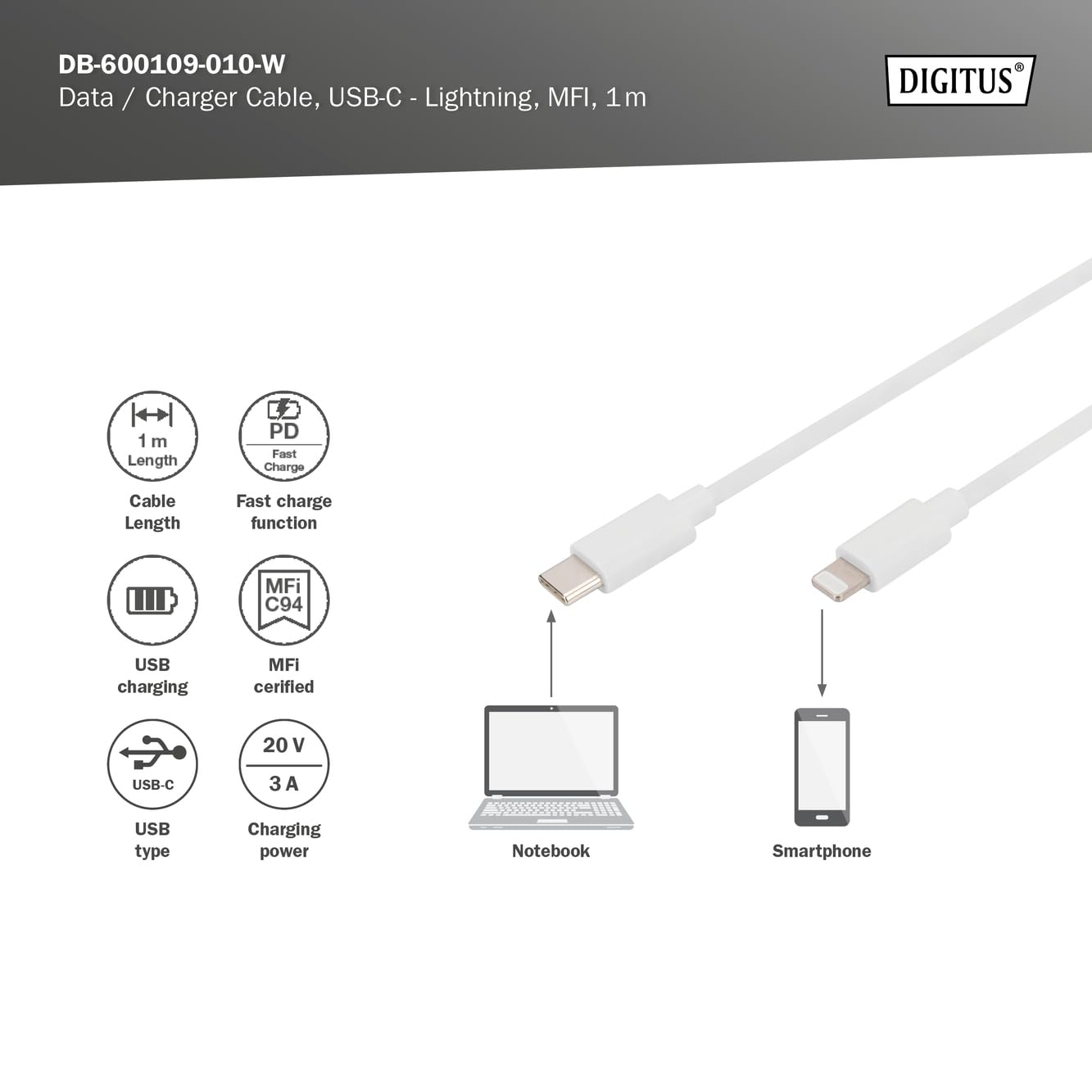 digitus-unique-usb-c-zu-lightning-kabel-1-m-60-w-ladekabel-mfi-zertifiziert-wei image 3