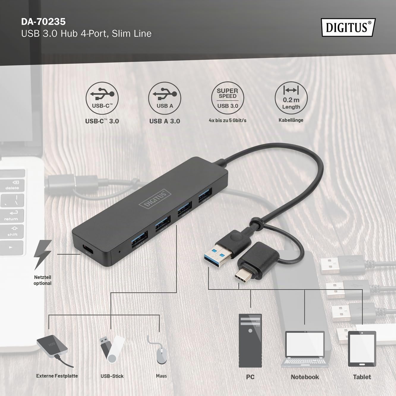 digitus-usb-hub-4-port-usb-3-2-gen1-0-2m-kabel-slim image 4