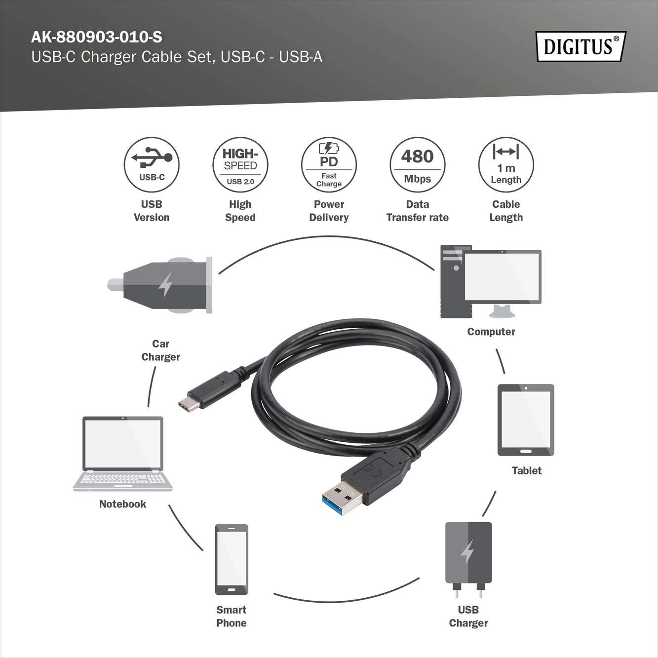 digitus-usb-kabel-1-m-usb-a-zu-usb-c-3-st-ck-schwarz image 4