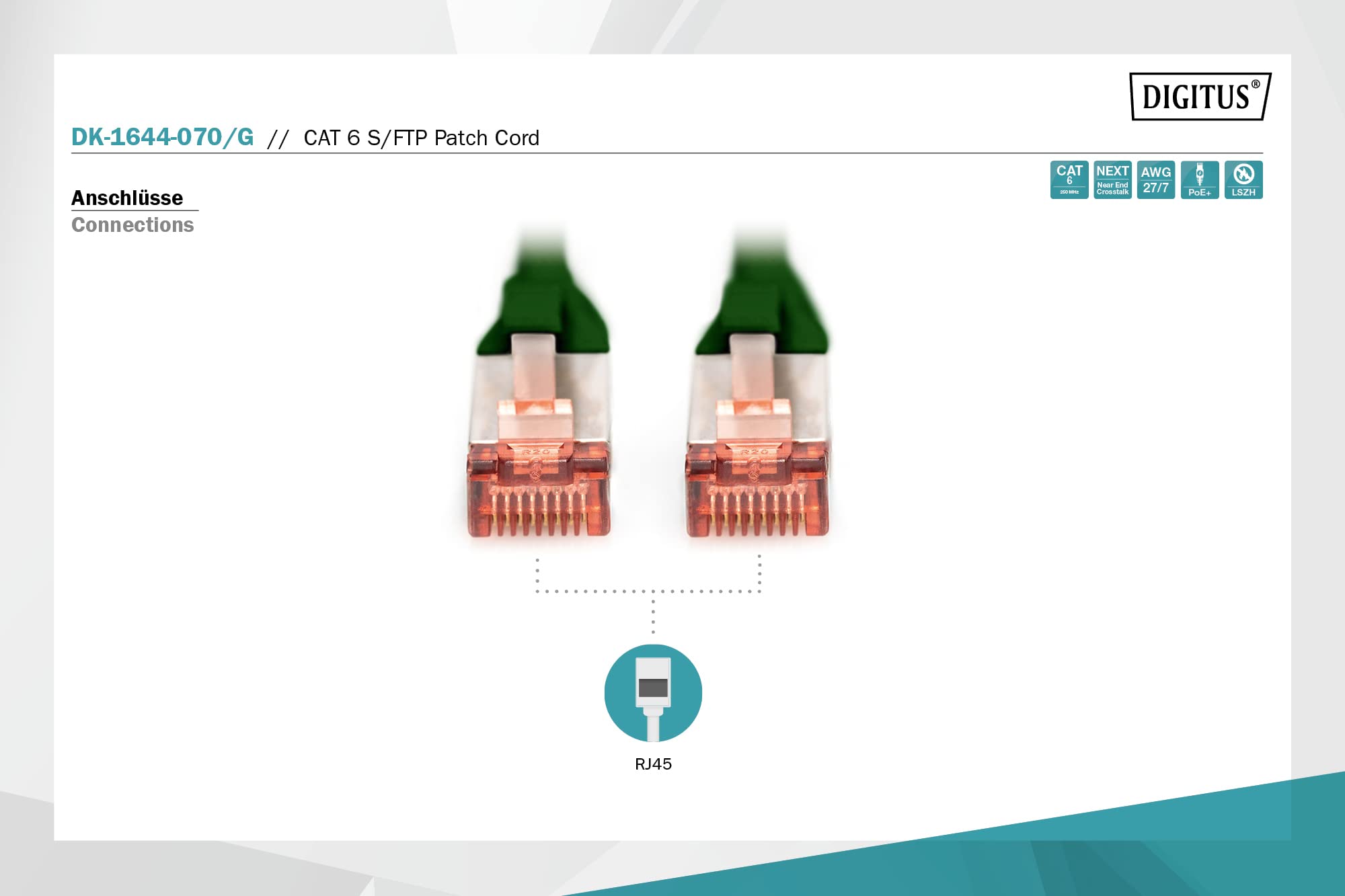 digitus-unique-patchkabel-rj45-s-ftp-cat6-7m-gr-n-hebelschutz image 2