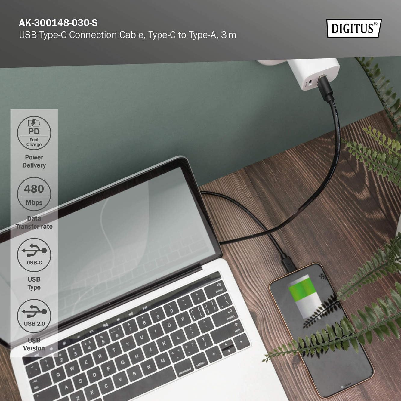 digitus-unique-usb-2-0-kabel-3m-usb-a-auf-typ-c-480-mbit-s image 4