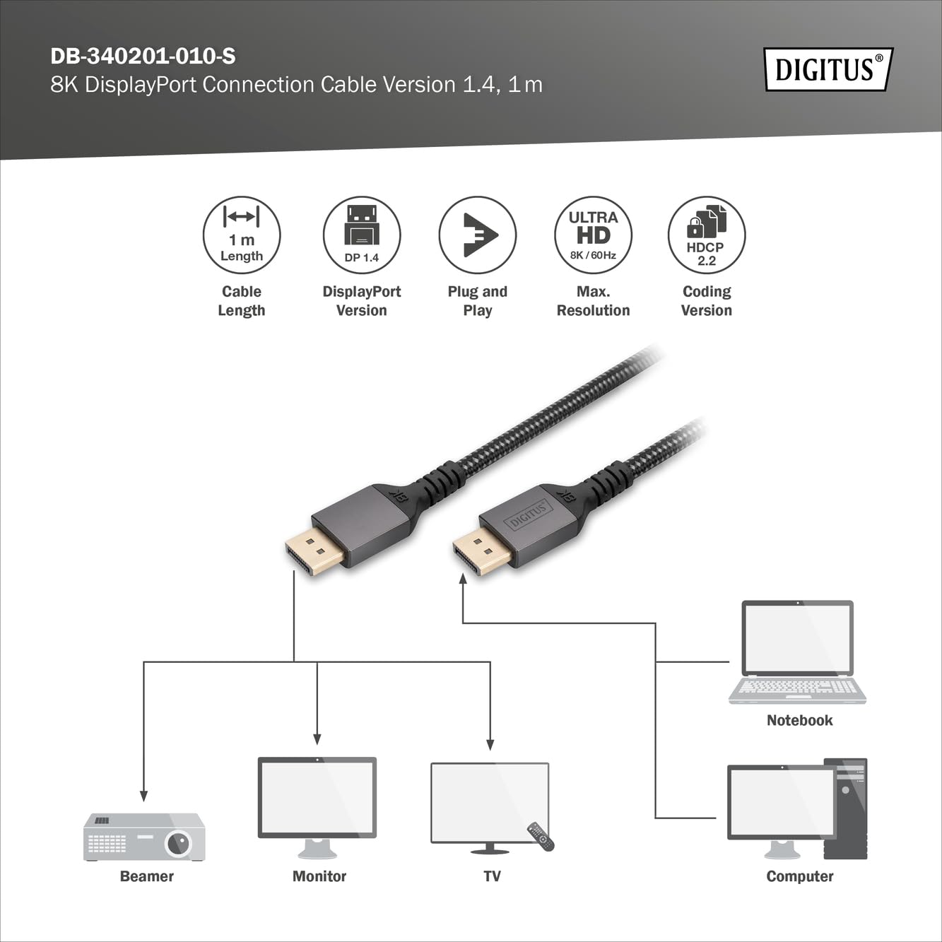 digitus-displayport-kabel-dp-1-4-1-m-8k-60hz-4k-120hz image 3