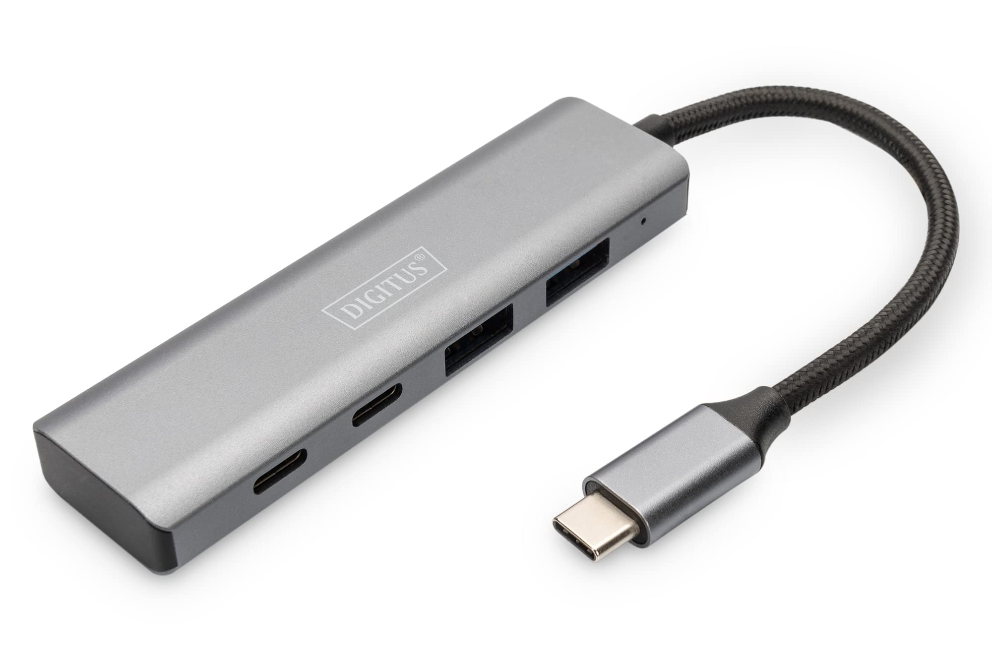 digitus-unique-da-70245-usb-hub-4-port-2x-usb-a-2x-usb-c-10-gbit-s-dunkelgrau image 1