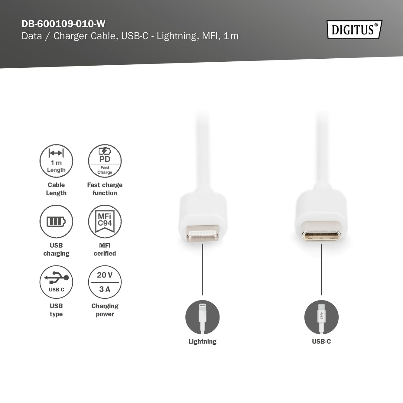digitus-unique-usb-c-zu-lightning-kabel-1-m-60-w-ladekabel-mfi-zertifiziert-wei image 2