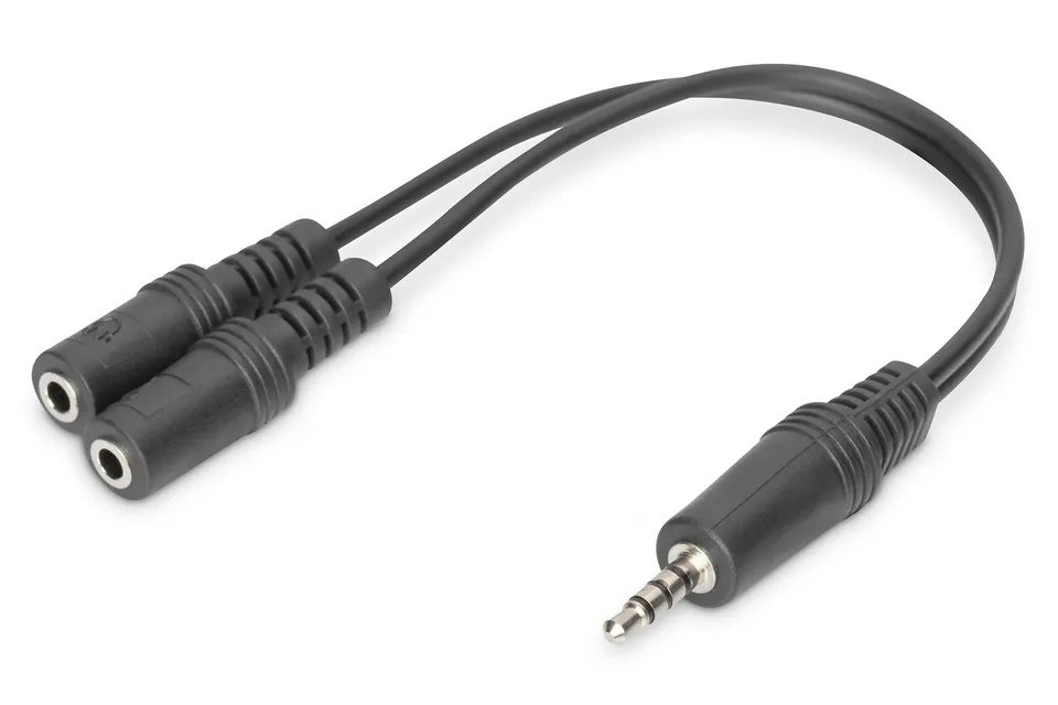 digitus-unique-headset-adapter-3-5mm-0-2m-schwarz image 1