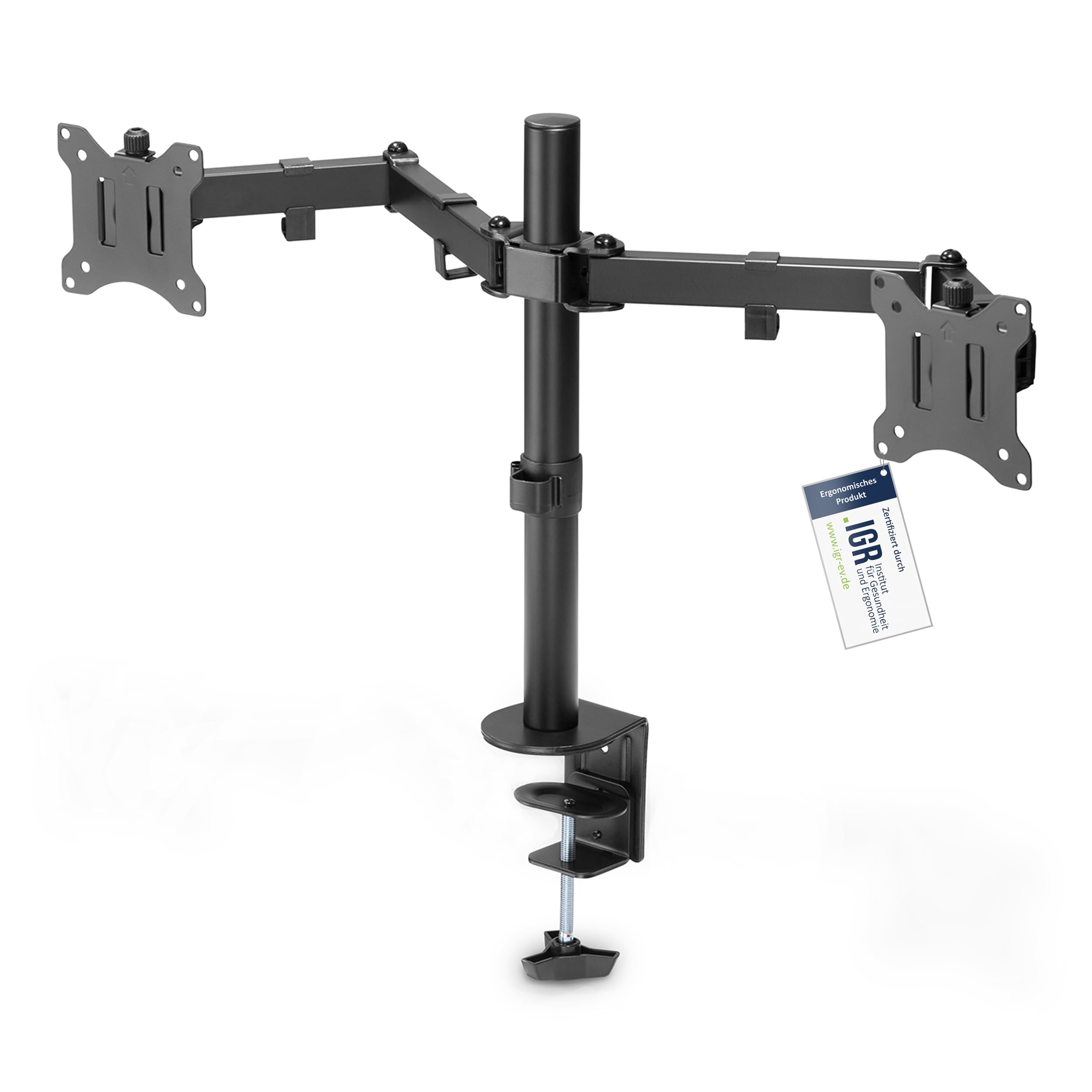 digitus-dual-monitor-halterung-32-klemme-2x-8-kg-schwarz image 1